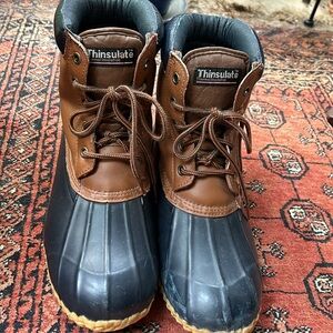Northwest Territory Leather Thinsulate Steel Shank Boots; Navy & Brown